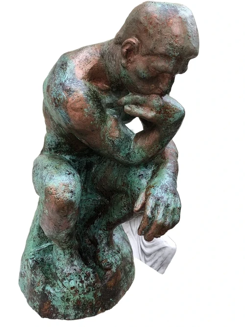 Sculptuur - verkoperd gietijzeren beeld, de denker, geweldig mooi beeld!!
