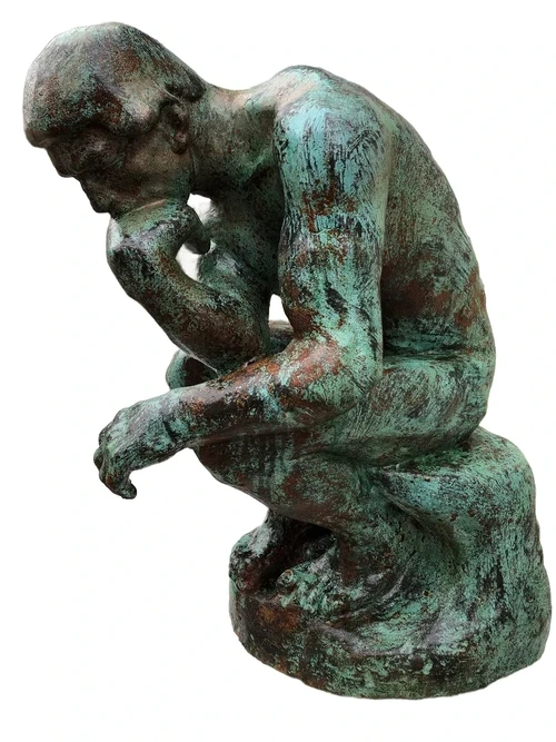 Sculptuur - verkoperd gietijzeren beeld, de denker, geweldig mooi beeld!!