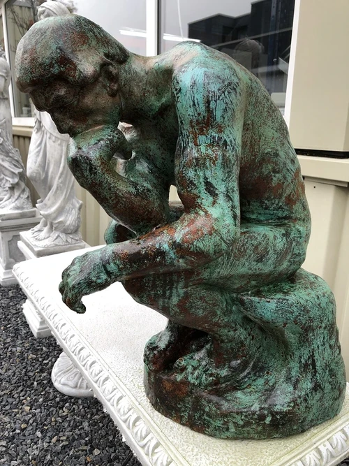 Sculptuur - verkoperd gietijzeren beeld, de denker, geweldig mooi beeld!!