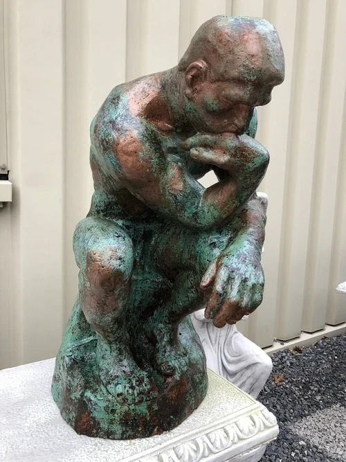 Sculptuur - verkoperd gietijzeren beeld, de denker, geweldig mooi beeld!!