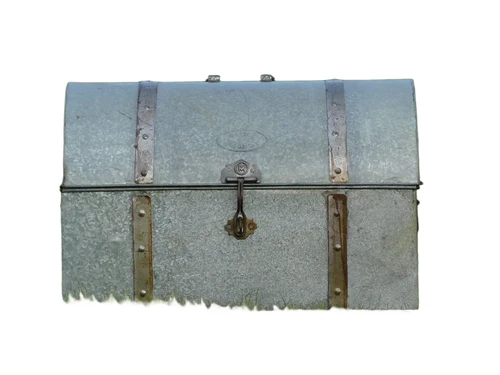 Set of 2 Vintage Storage Chests - Metal - Grey