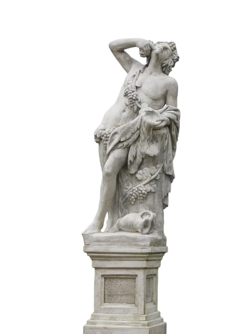 Tuinbeeld Dionysos/Bacchus op Sokkel - 200 cm - Steen