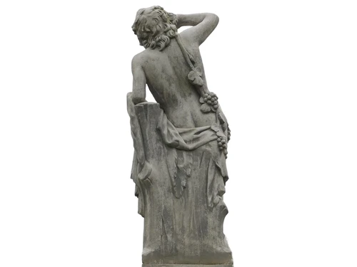 Tuinbeeld Dionysos/Bacchus op Sokkel - 200 cm - Steen
