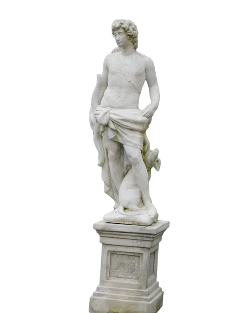 Garden Statue Saint Hubert on Pedestal - 205 cm - Stone