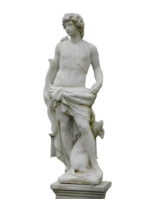 Garden Statue Saint Hubert on Pedestal - 205 cm - Stone