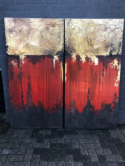 Tweeluik XXL schilderij made by Rob Hoogland.