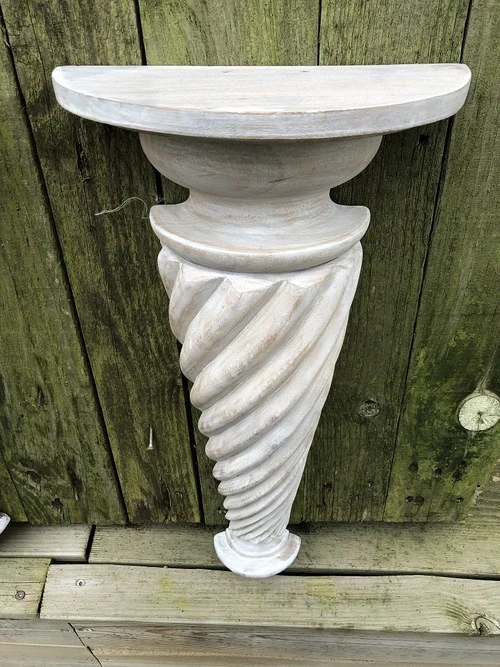 Fine, mantel console, large round set of snak's wall consoles hand carved from colonial wood, very fine!