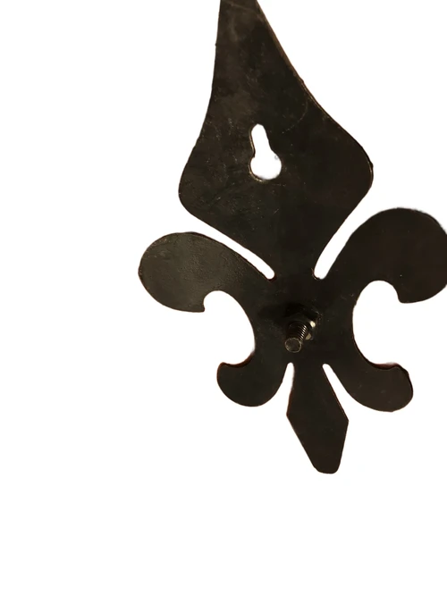 Wind light of roof tile with mythical image, with candlestick and glass flask.