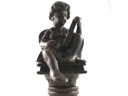 Statue of a Writing Angel – 34.5 cm – Cast iron