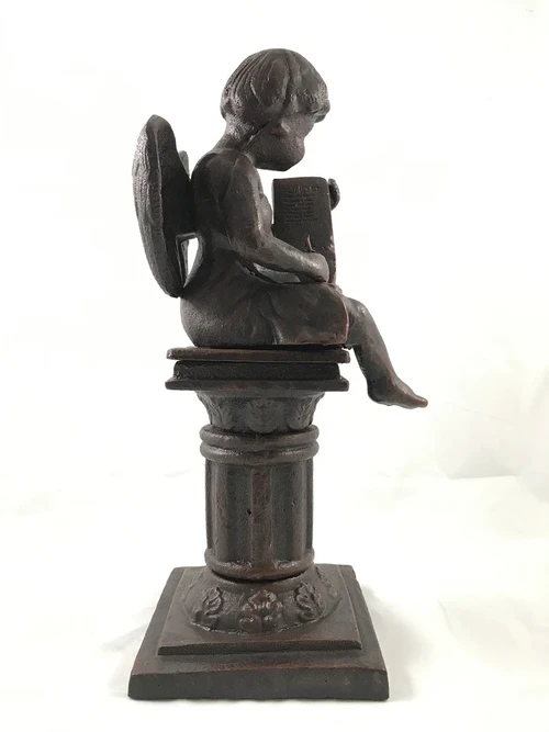 Statue of a Writing Angel – 34.5 cm – Cast iron