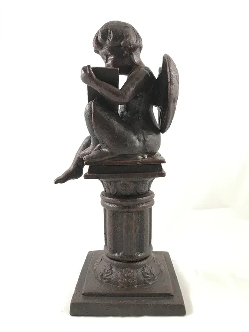 Statue of a Writing Angel – 34.5 cm – Cast iron