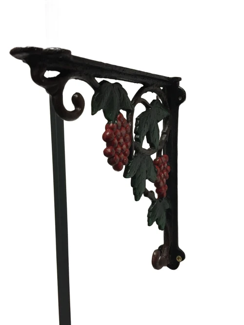 Beautiful shelf hanger with grape motif, cast iron-small