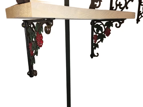 Beautiful shelf hanger with grape motif, cast iron-small