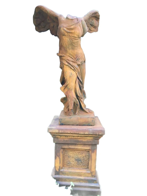 Wunderschöne Engel Nikè Statue aus massivem Oxid auf Sockel, einzigartig!