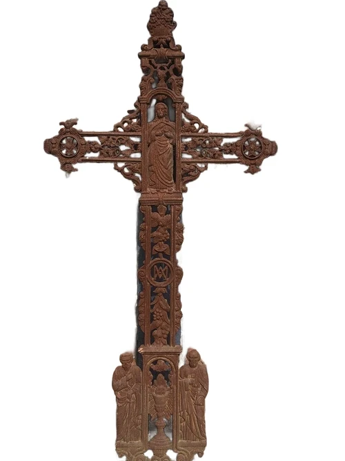 Cast Iron Cross XL - 173 cm - Wall Cross / Memorial Cross - Rust Finish