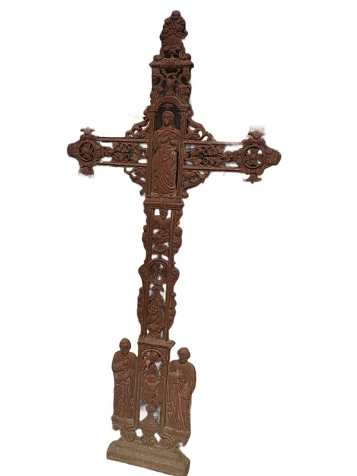 Cast Iron Cross XL - 173 cm - Wall Cross / Memorial Cross - Rust Finish