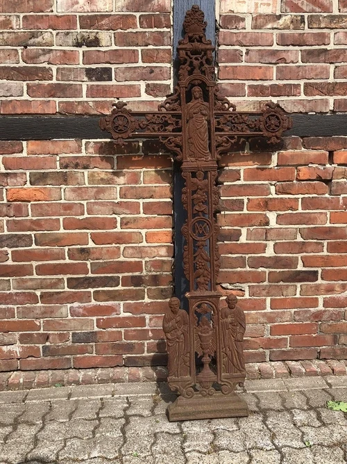 Cast Iron Cross XL - 173 cm - Wall Cross / Memorial Cross - Rust Finish