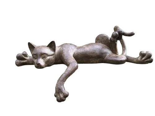 Sculpture lying cat from Polystein
