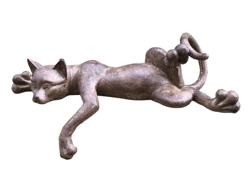 Sculpture lying cat from Polystein