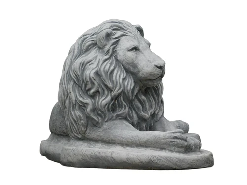 Set of lying lions - solid stone