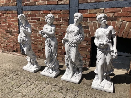 Vier Jaargetijden - Tuinbeelden - Steen - Set van 4 Stuks
