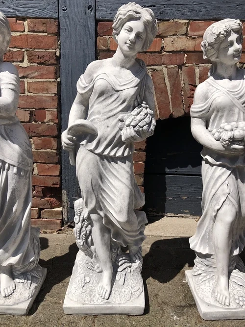 Vier Jaargetijden - Tuinbeelden - Steen - Set van 4 Stuks