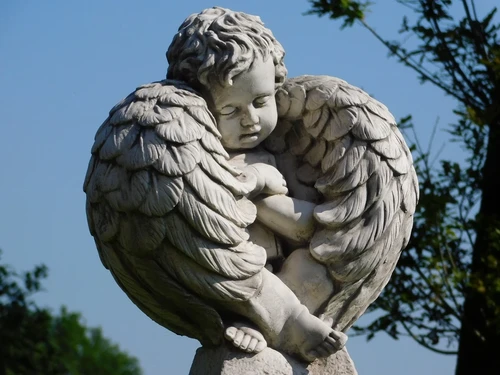 Statue Angel with Wings - 57 cm - Stone
