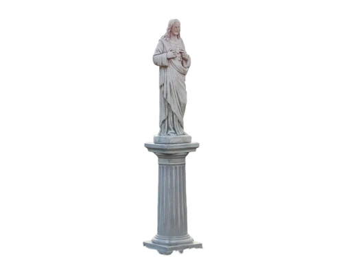 Statue Sacred Heart on Pedestal - 150 cm - Stone