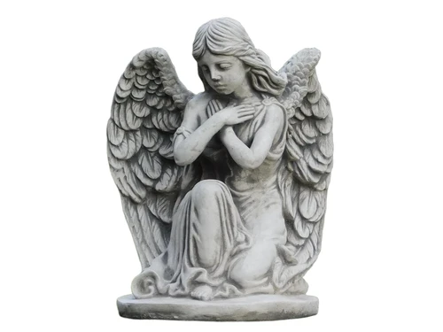 Statue Kneeling Angel - Stone - Detailed