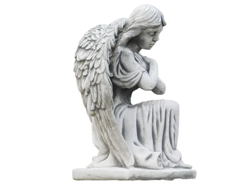 Statue Kneeling Angel - Stone - Detailed