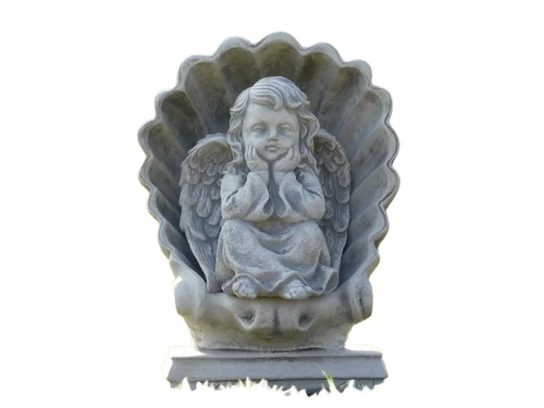 Statue Shell with Seated Angel - Solid Stone