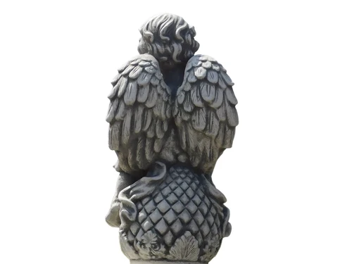Eenmalig: Engel op Sokkel - 60 cm - Steen