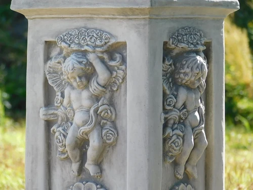 Angel pedestal with angel statue - 93 cm - Stone