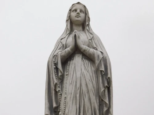 Large Mary Statue on Pedestal - 190 cm - Solid Stone