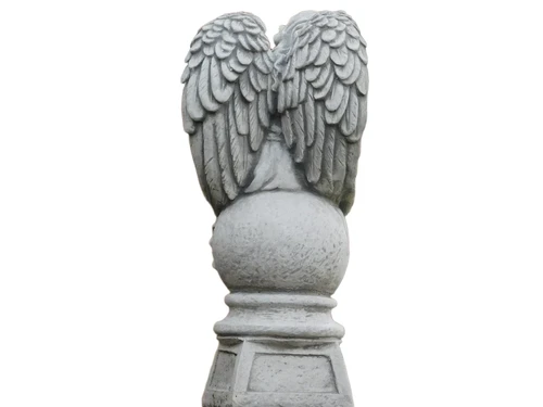 Sitting Angel on Sphere - Full Stone - Angel sculpture