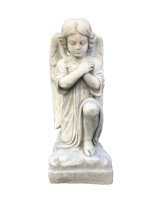 Statue Kniender Engel - 58 cm - Stein