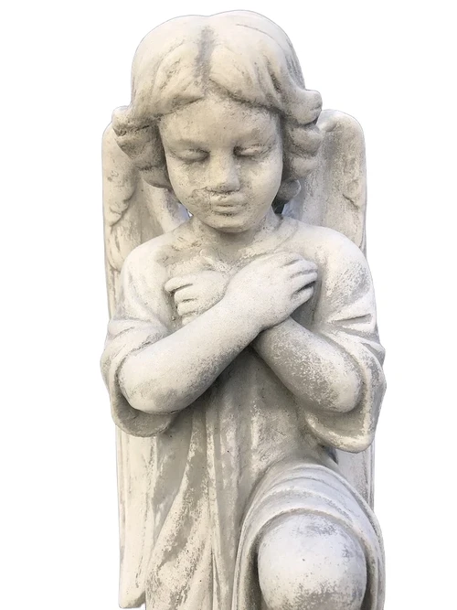 Statue Kniender Engel - 58 cm - Stein