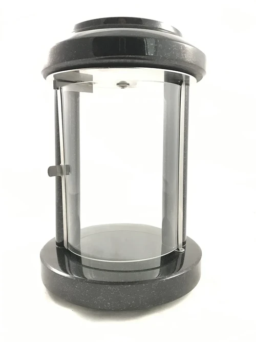 Grave lantern / Grave lamp - Granite - with 2 large semi-circular windows