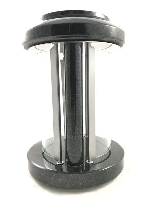 Grave lantern / Grave lamp - Granite - with 2 large semi-circular windows