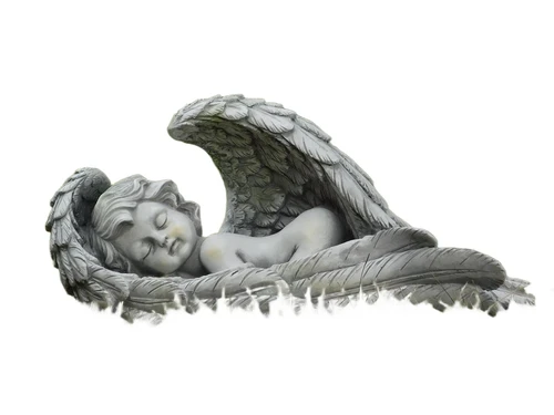 Large angel - lying in wings - polystone