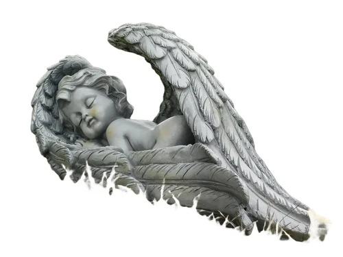 Large angel - lying in wings - polystone