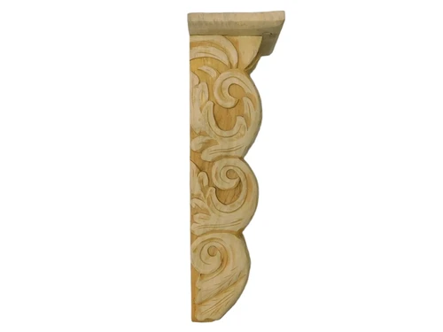 Set of 2 - Sturdy Wooden Wall Consoles - Hand-carved