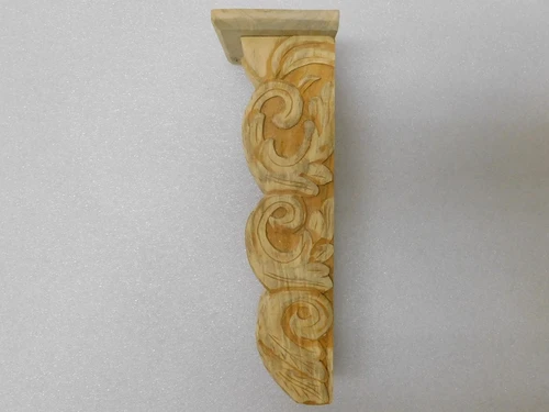 Set of 2 - Sturdy Wooden Wall Consoles - Hand-carved