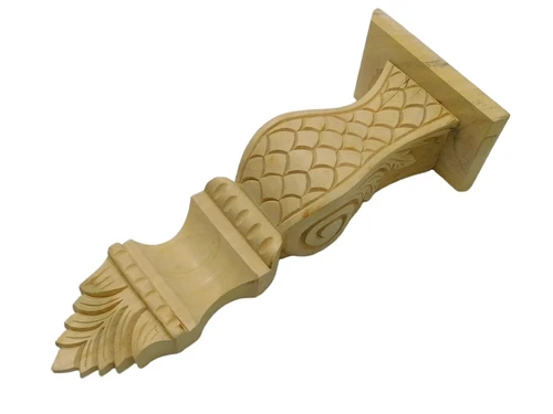 Set van 2 Houten Wandconsoles - Handgesneden