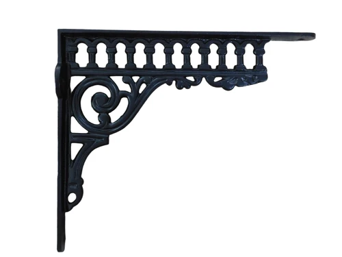 Fraaie decoratieve steun voor aan de wand, boekenplank-steun, mat zwart