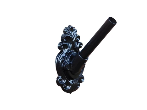 Decorative flagpole holder - cast iron - black