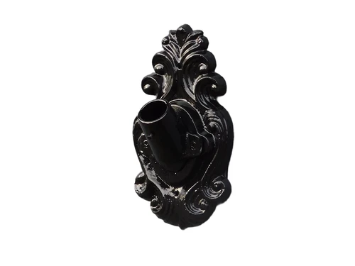 Decorative flagpole holder - cast iron - black