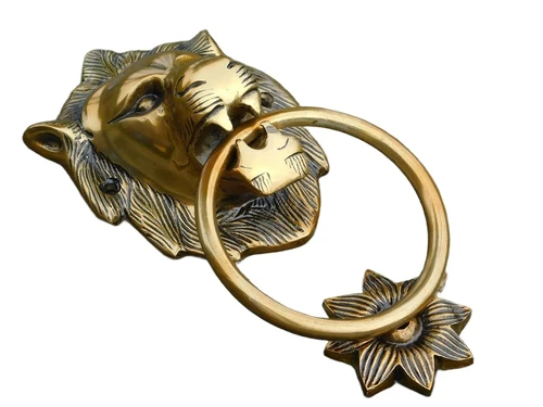 Door knocker Lion's head - Alu - Brass look