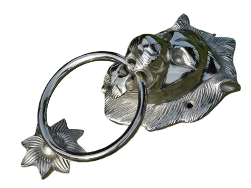 Door knocker Lion's Head - Alu - Nickel Look