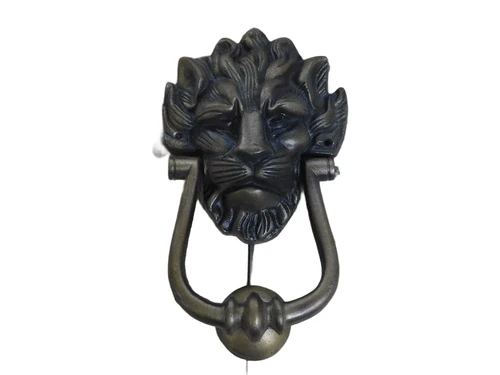 Deurklopper Lion - gietijzer - kleur messing gepatineerd